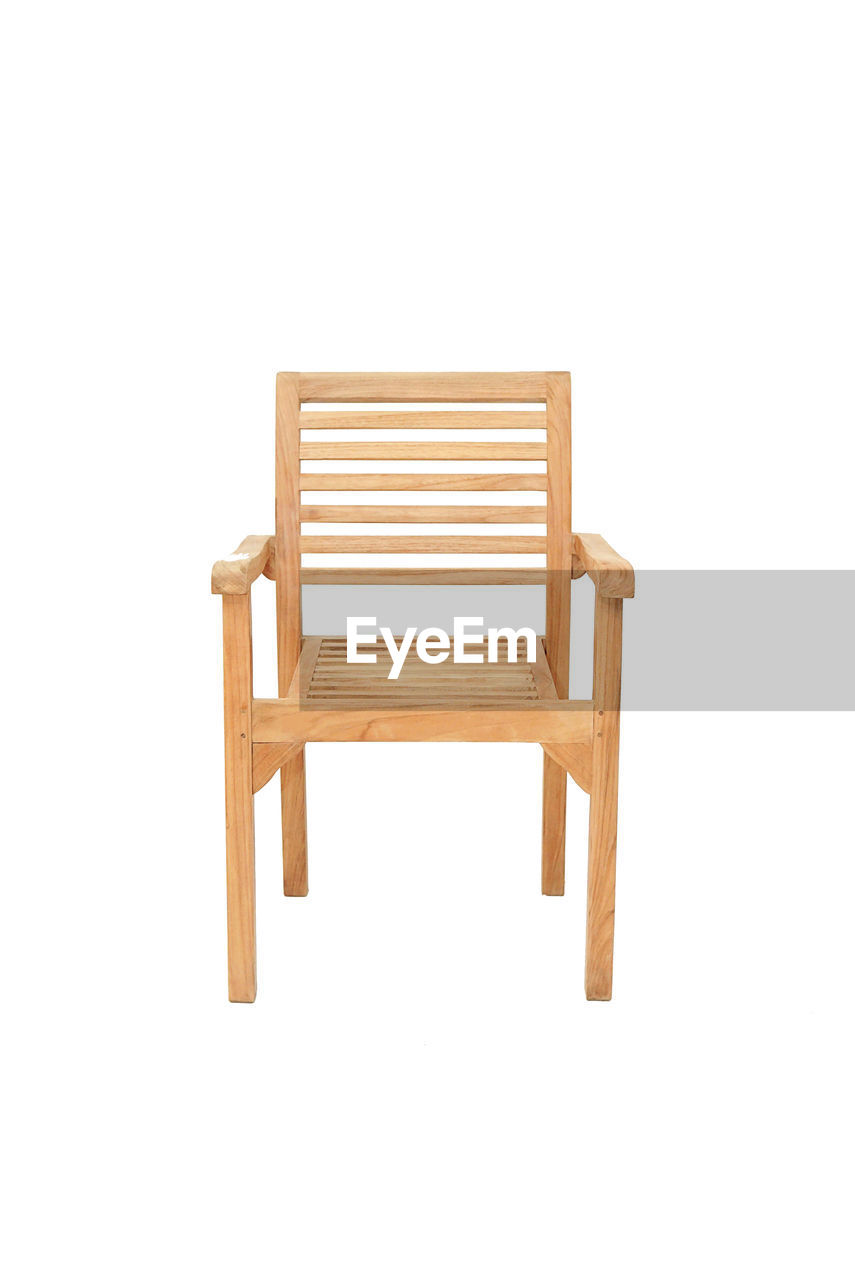 EMPTY CHAIR ON WHITE BACKGROUND