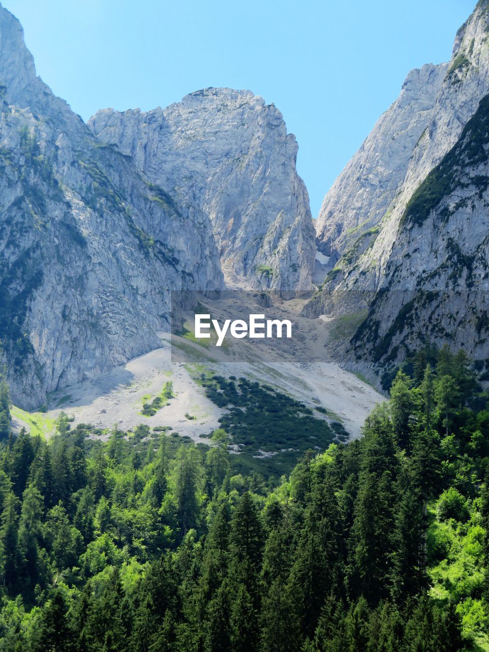 Scenic view of mountains against clear sky