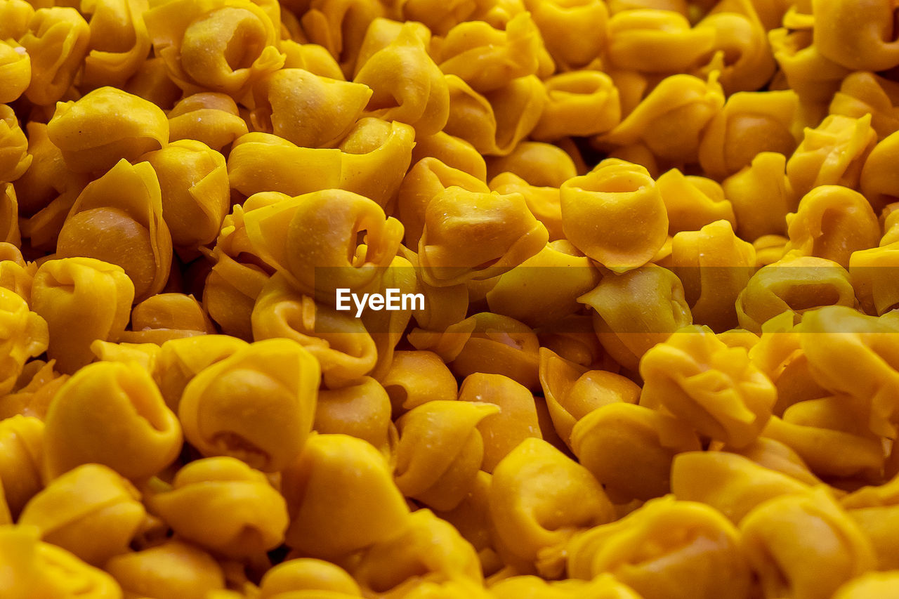 Full frame shot of tortellini