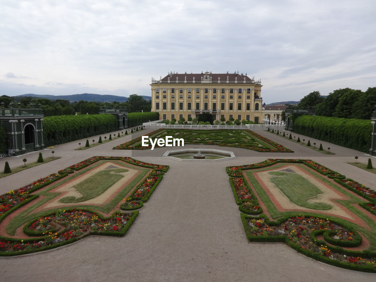View of historical building in garden palace schönbrunn