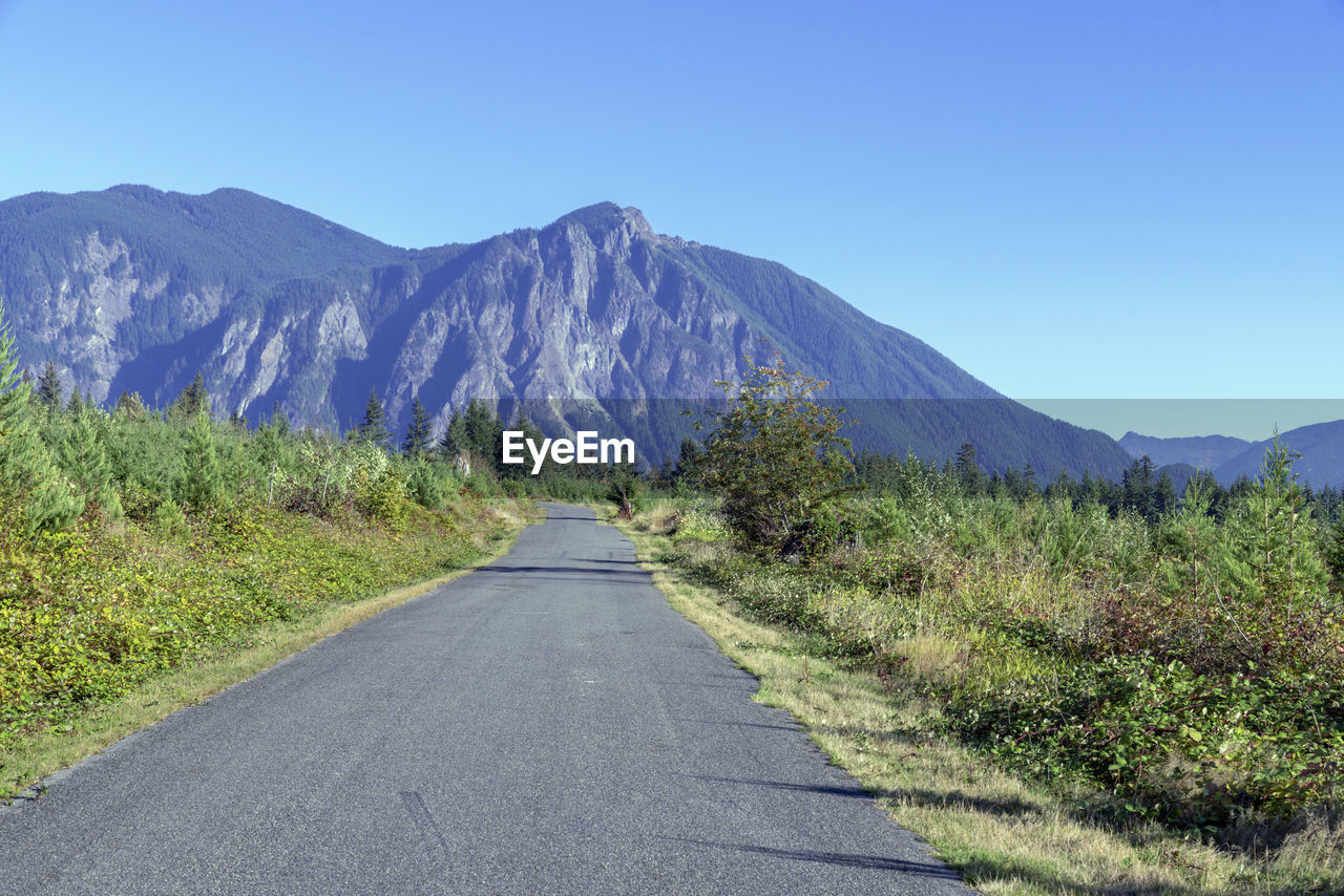 EMPTY ROAD ALONG COUNTRYSIDE LANDSCAPE