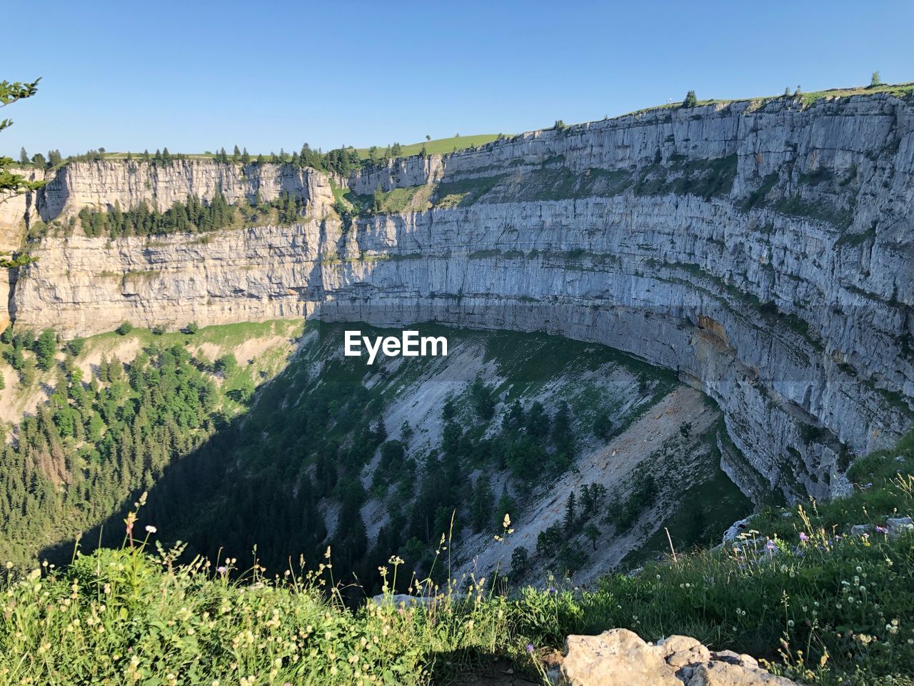 Scenic view of rock formations against sky