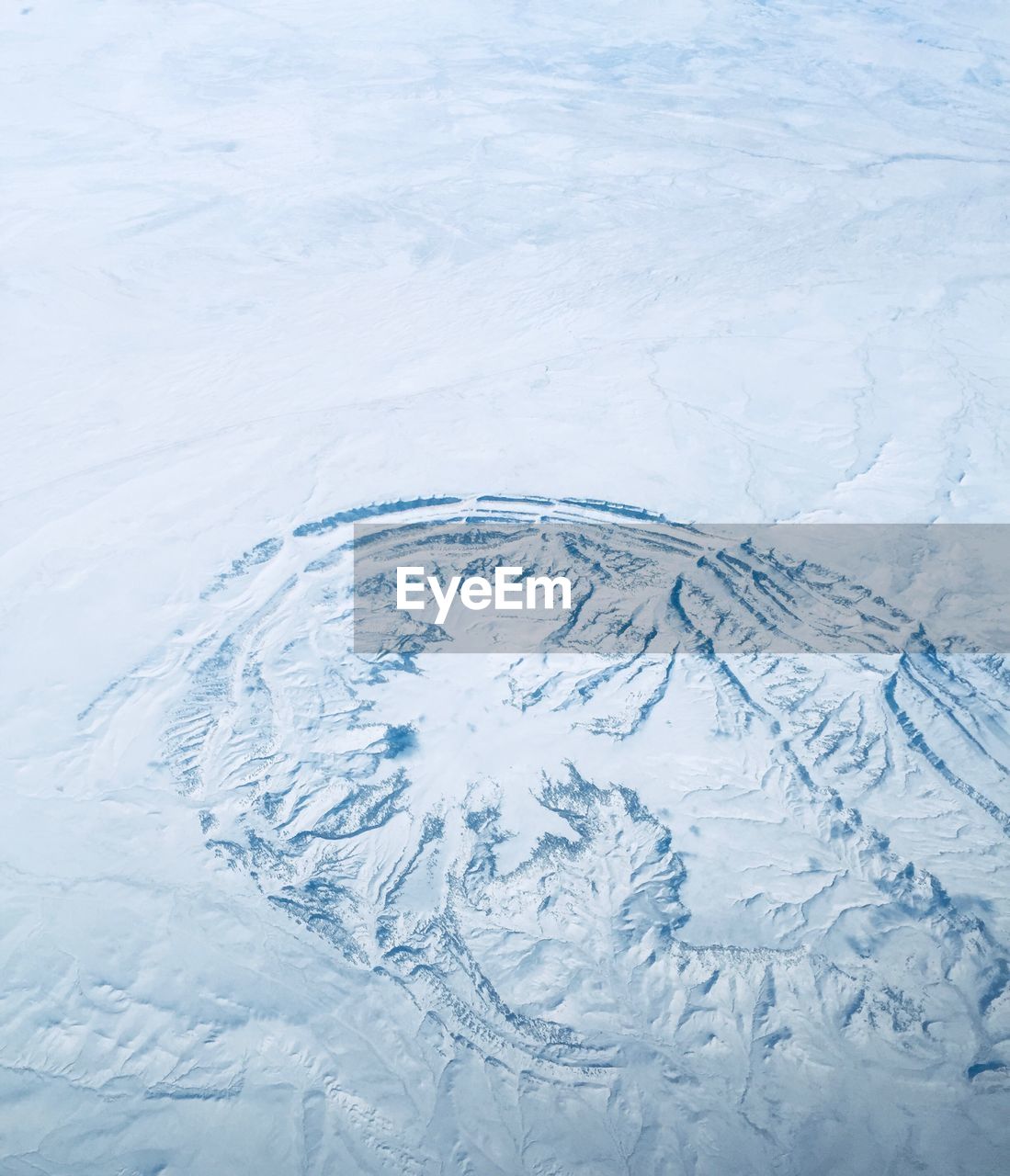 High angle view of snow on mountain