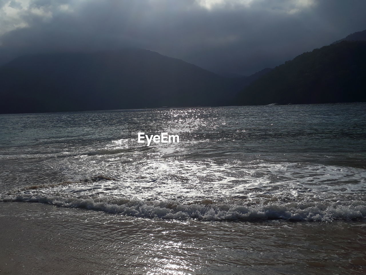 SCENIC VIEW OF SEA AGAINST SKY AT SUNSET