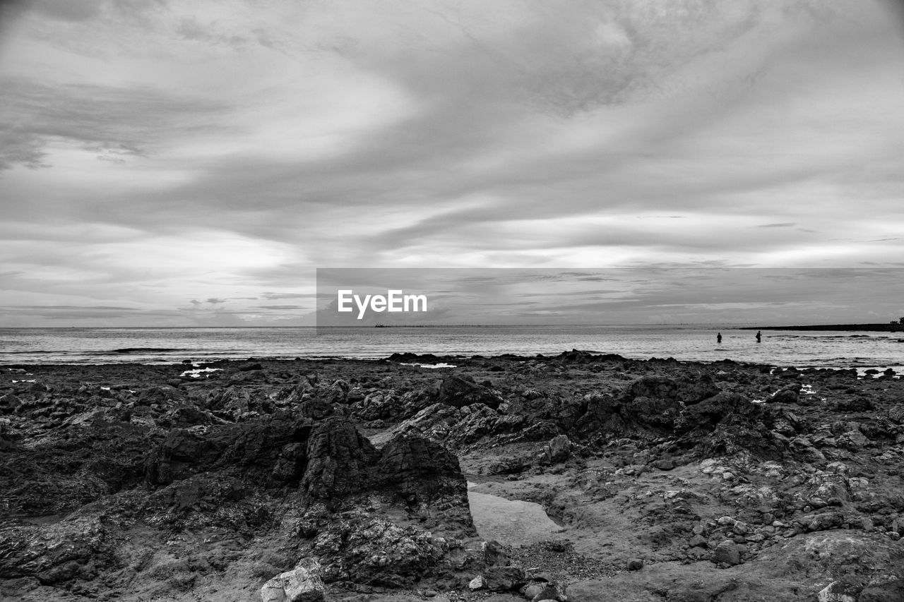 Scenic view of beach against sky