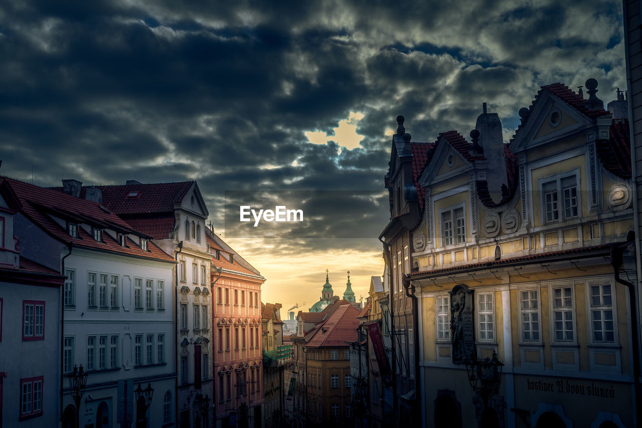 Low angle view of buildings in city