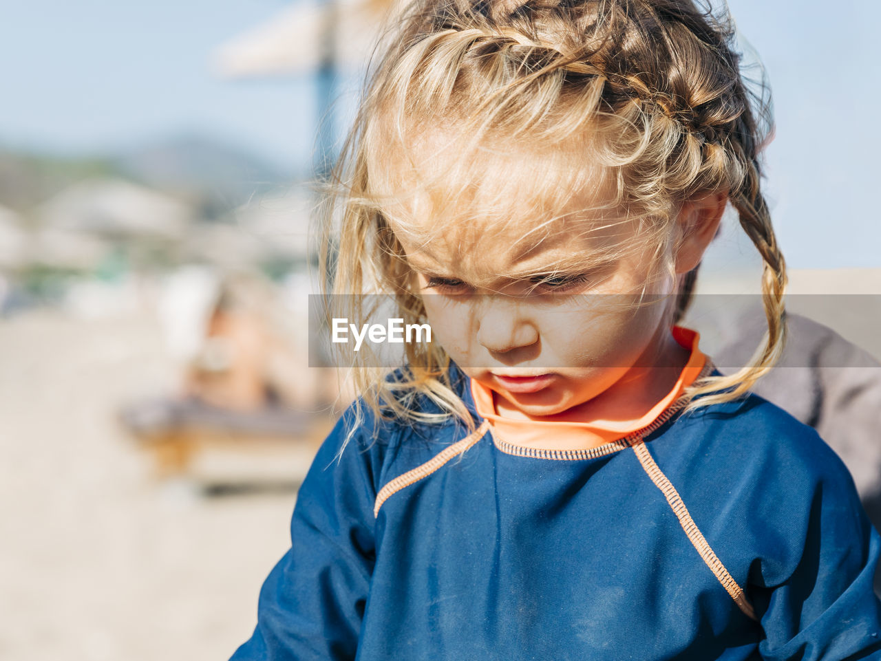 Close-up of girl looking down