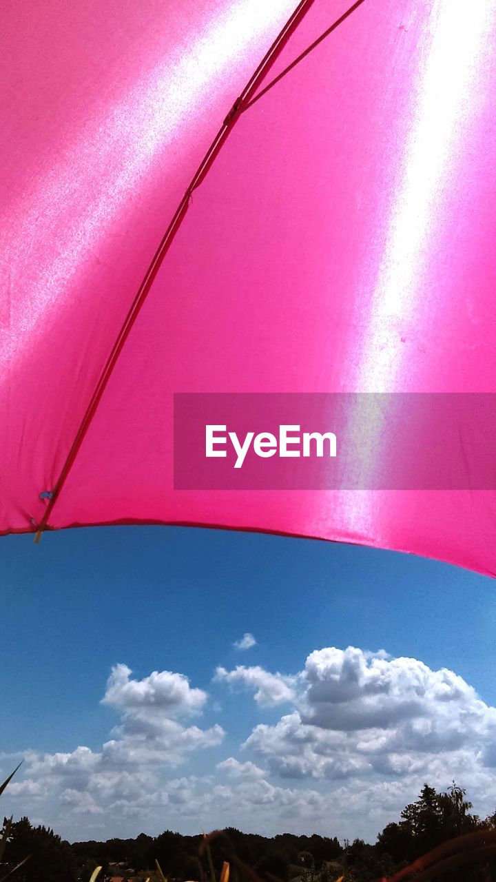 CLOSE-UP LOW ANGLE VIEW OF PINK SKY AGAINST THE BACKGROUND