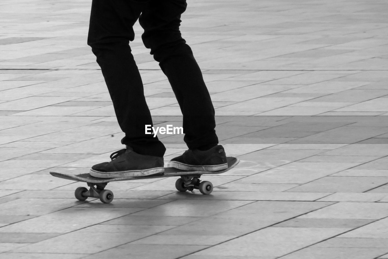 Low section view of person skateboarding