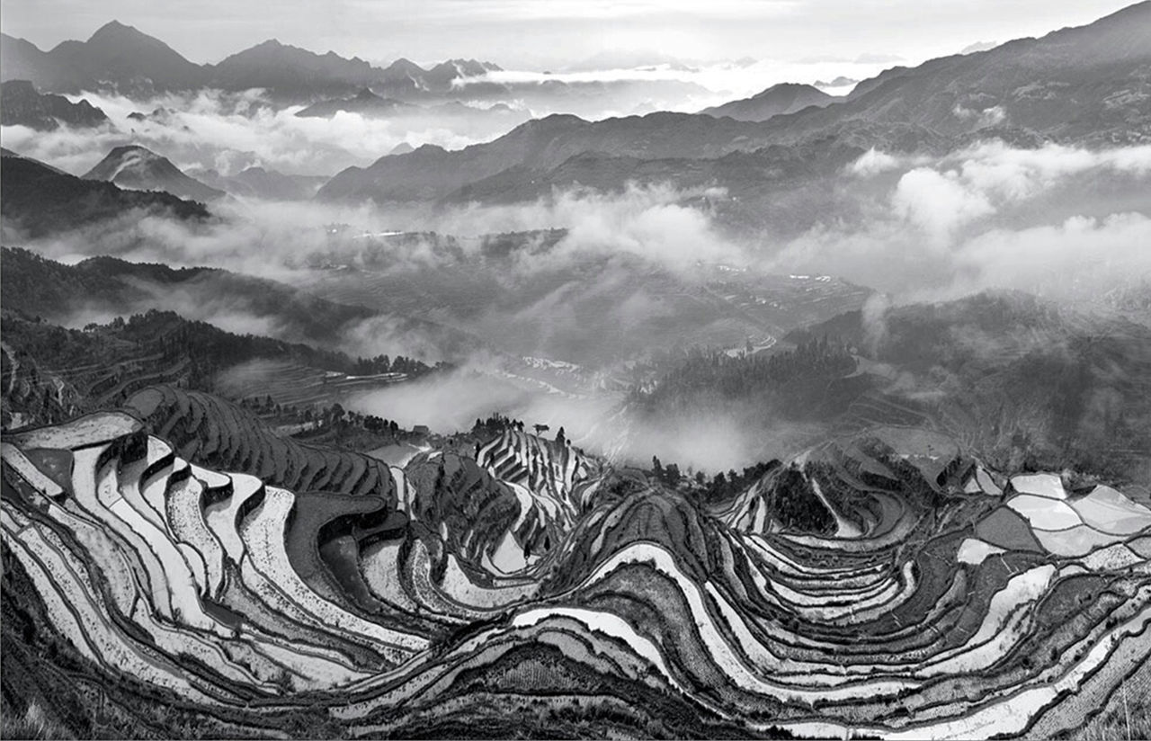 AERIAL VIEW OF MOUNTAINS