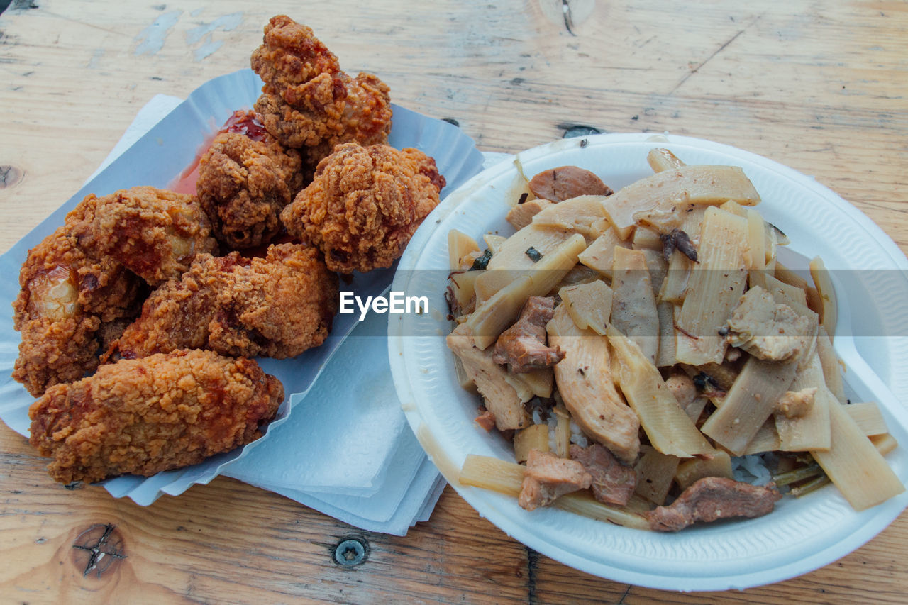 Close-up of food in plate on table