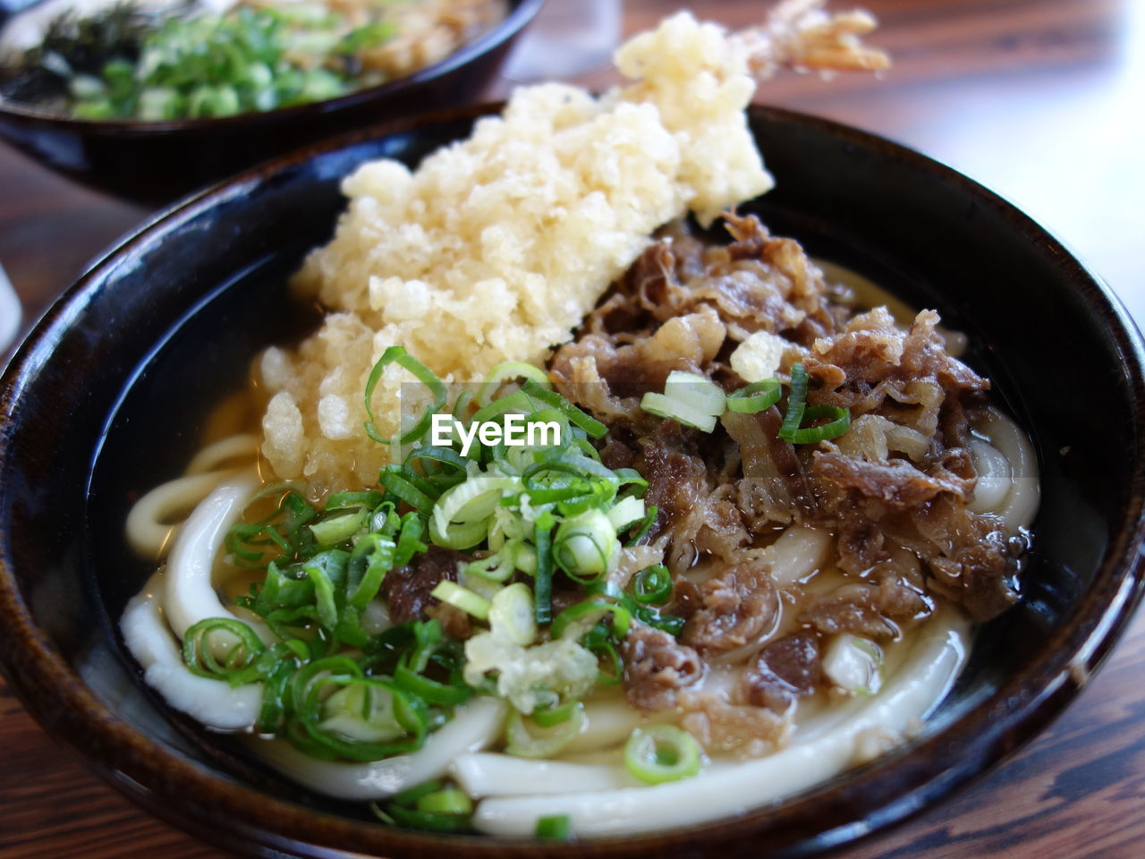 Close-up of soup in bowl on table