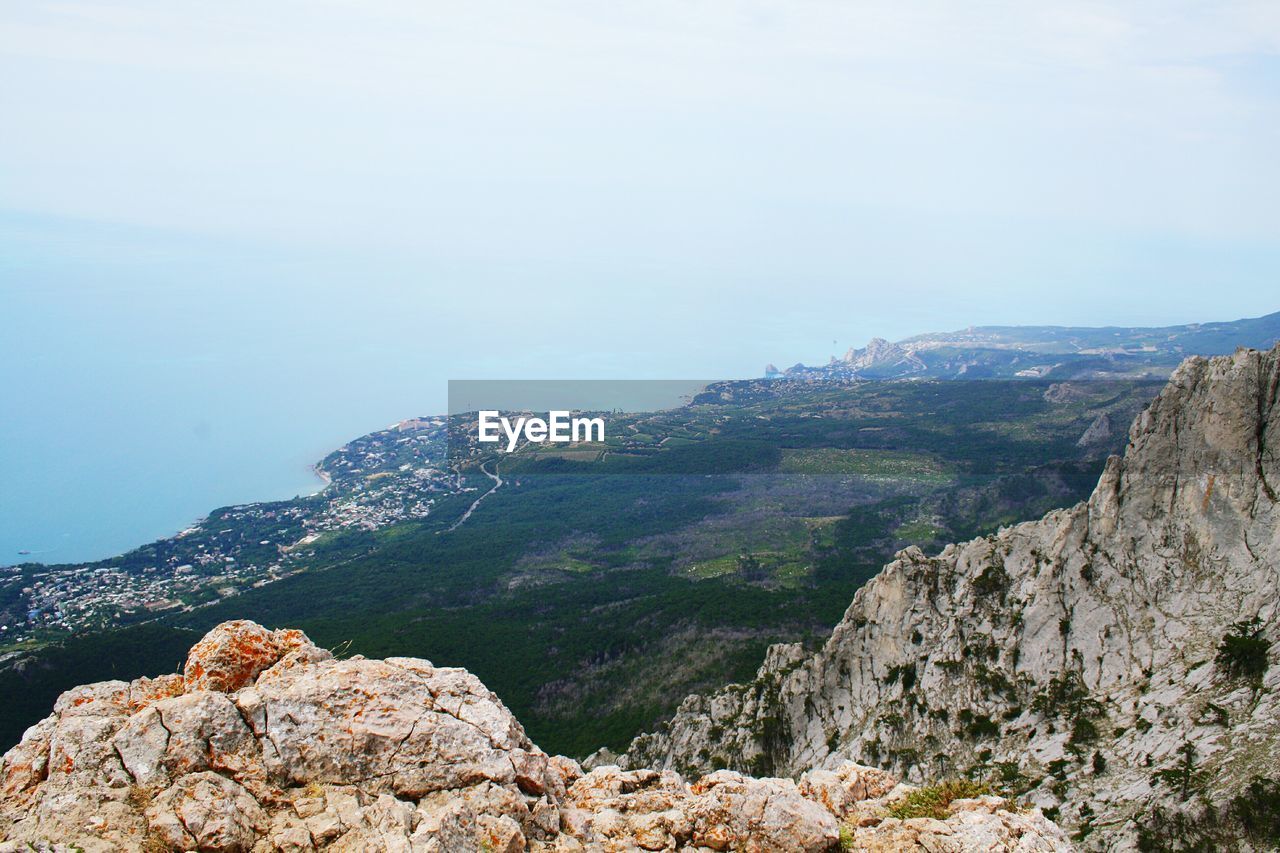 Scenic view of mountains against sky