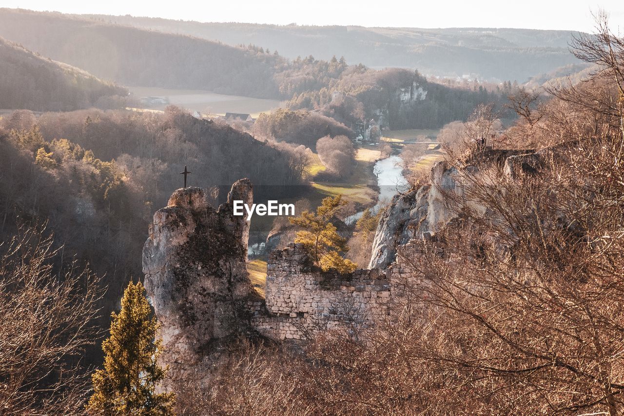 View of upper danube valley in winter