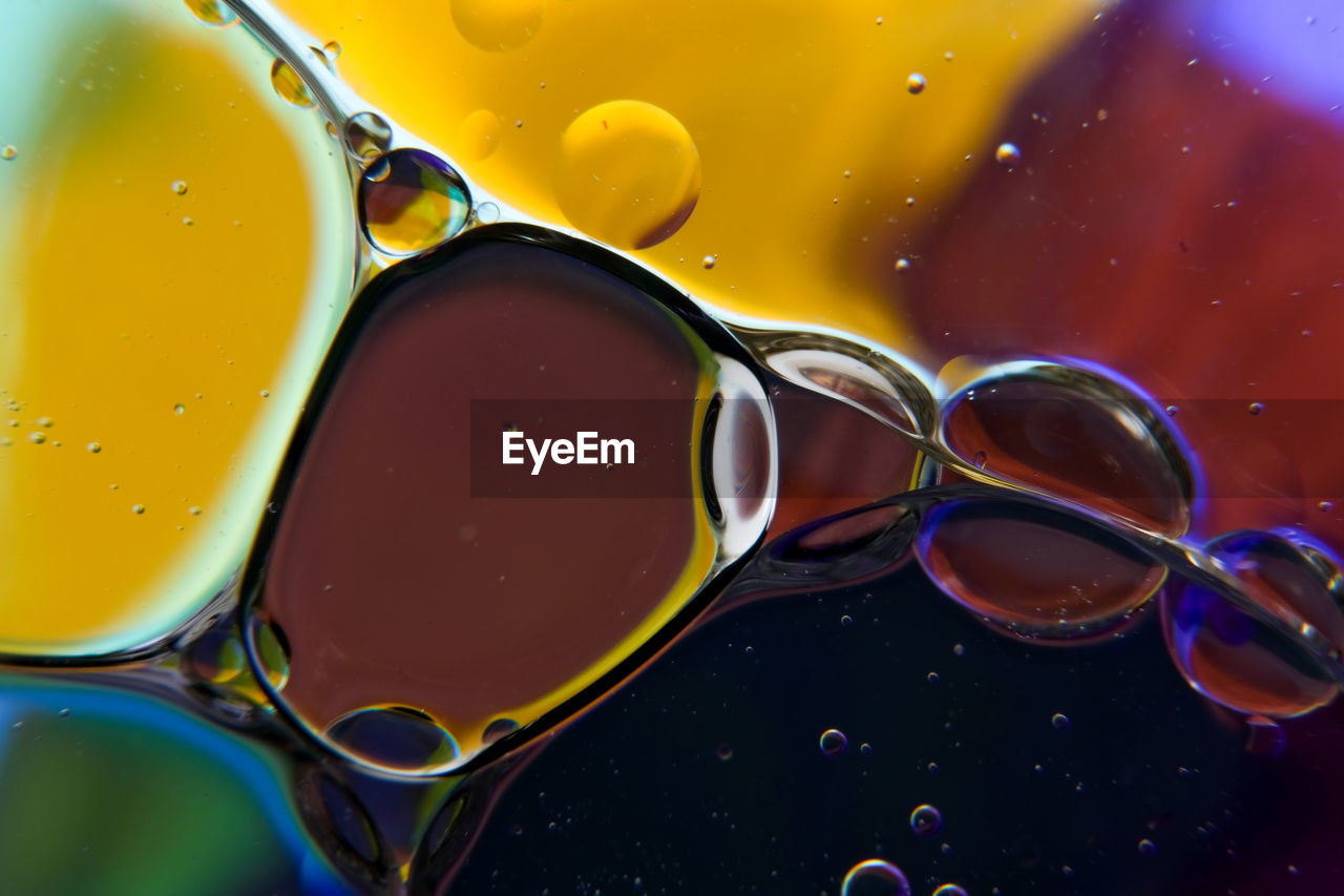 close-up of water drop on table