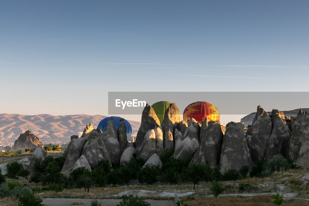 View of rock formations at sunset