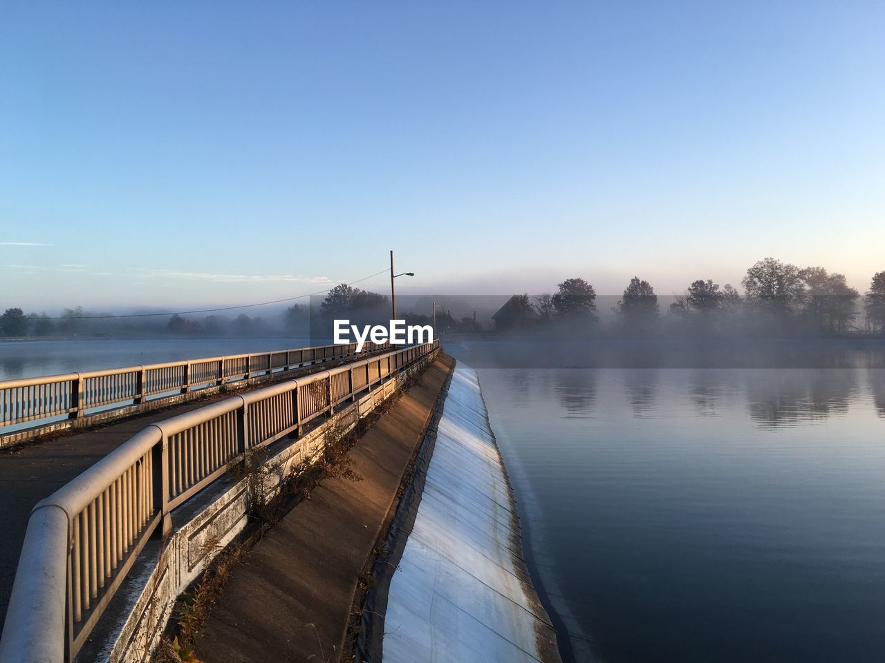 Scenic view of river against clear sky