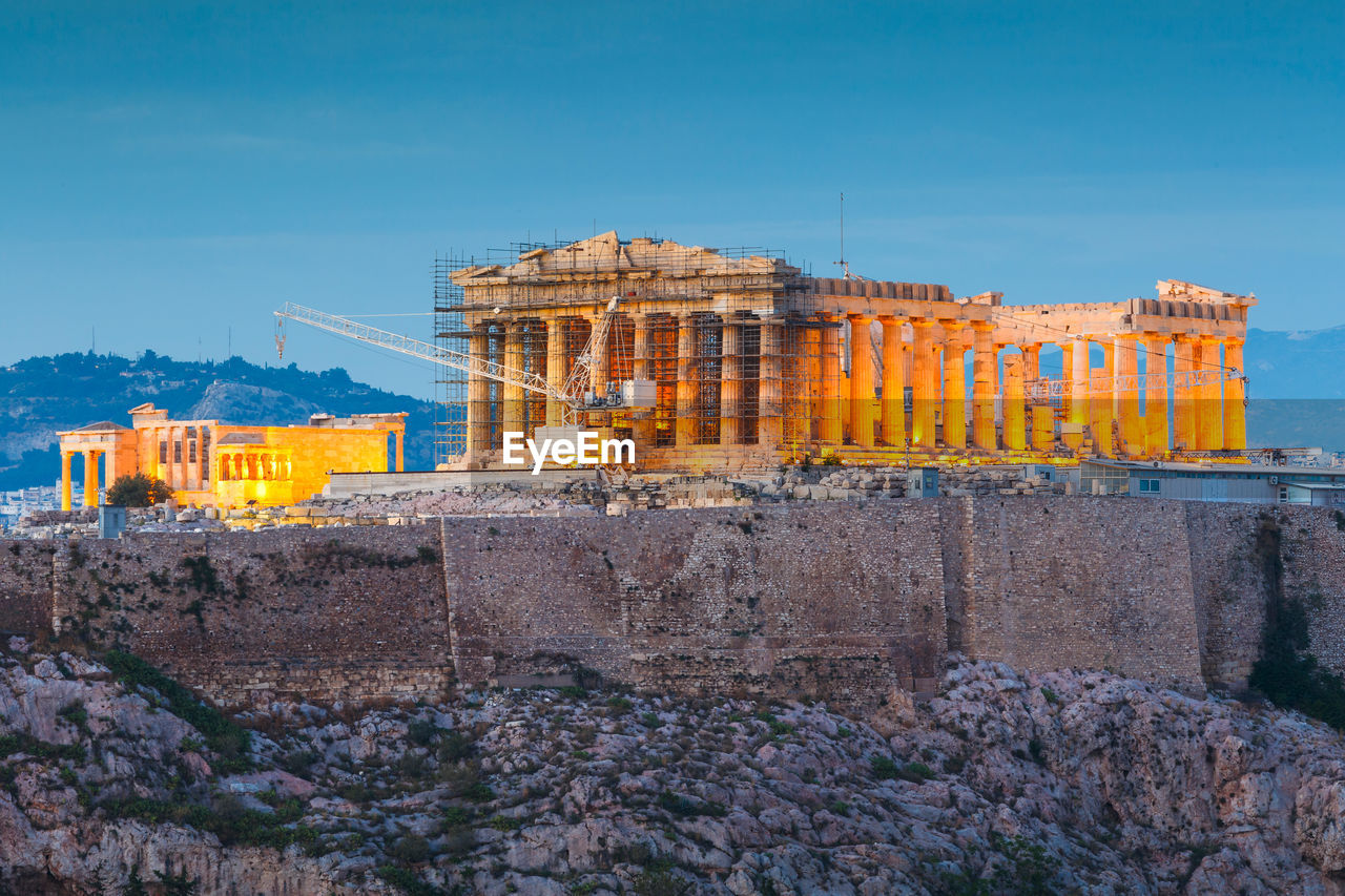 Acropolis and parthenon temple in the city of athens, greece.