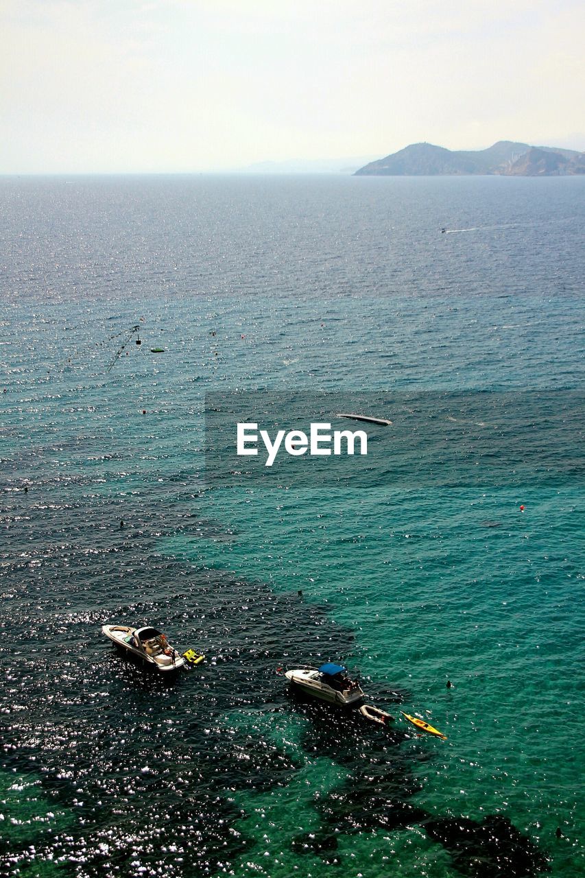 High angle view of sea against sky