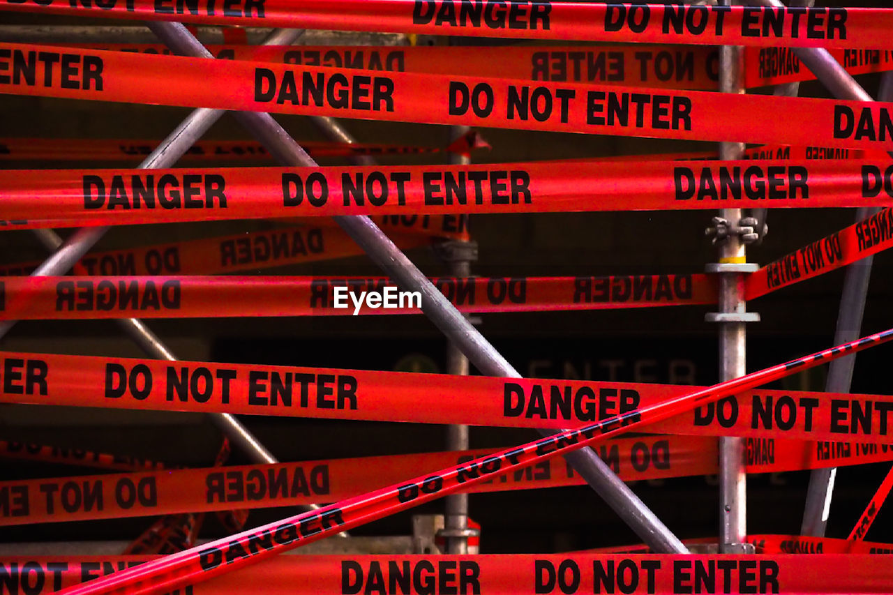 Full frame shot of danger do not enter