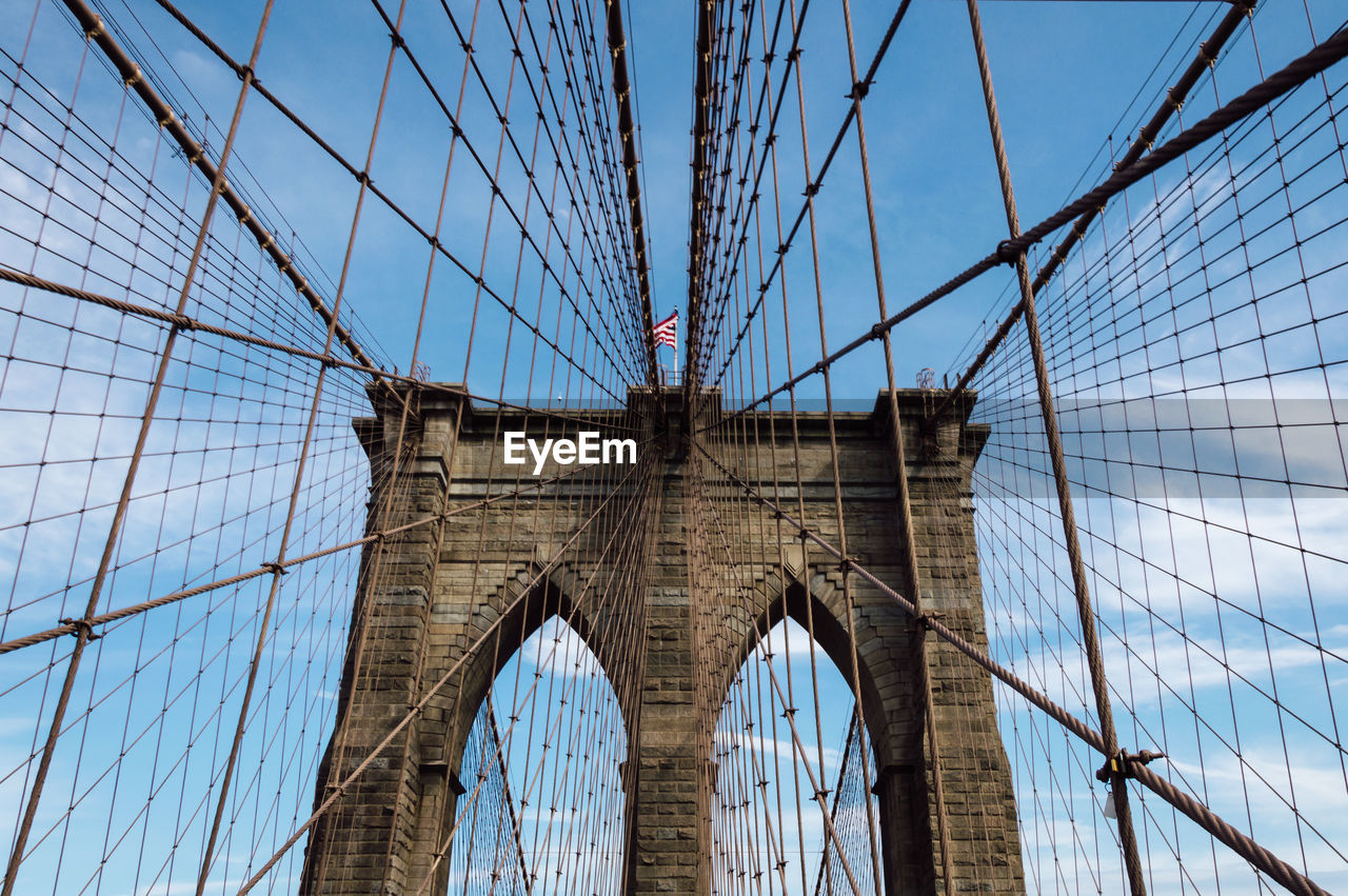 Low angle view of brooklyn bridge