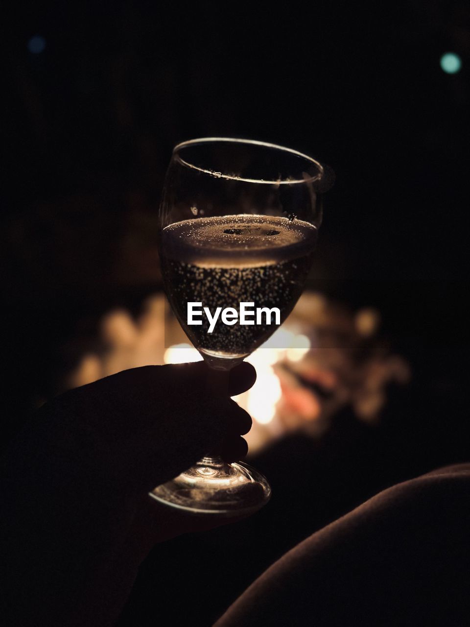 Close-up of wineglass on table