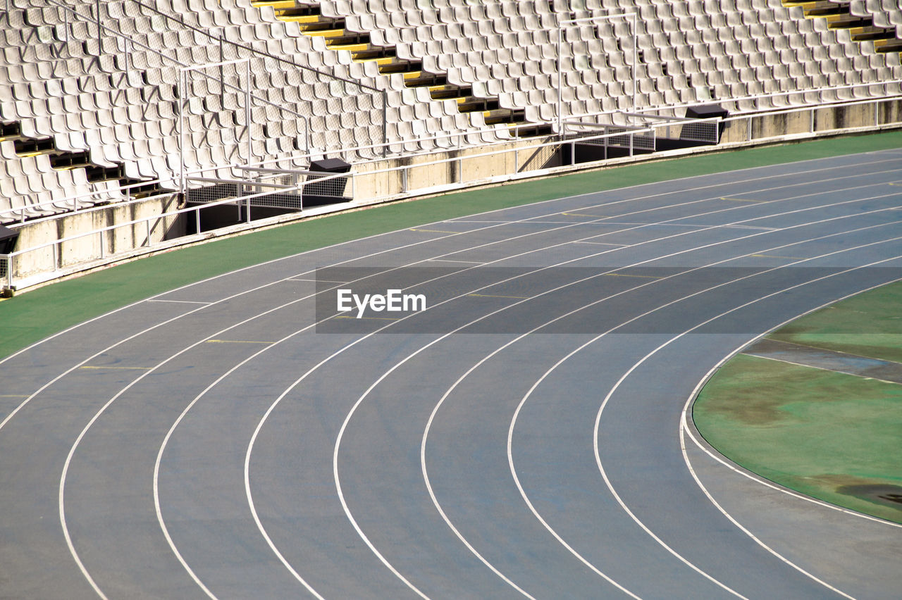 High angle view of empty stadium