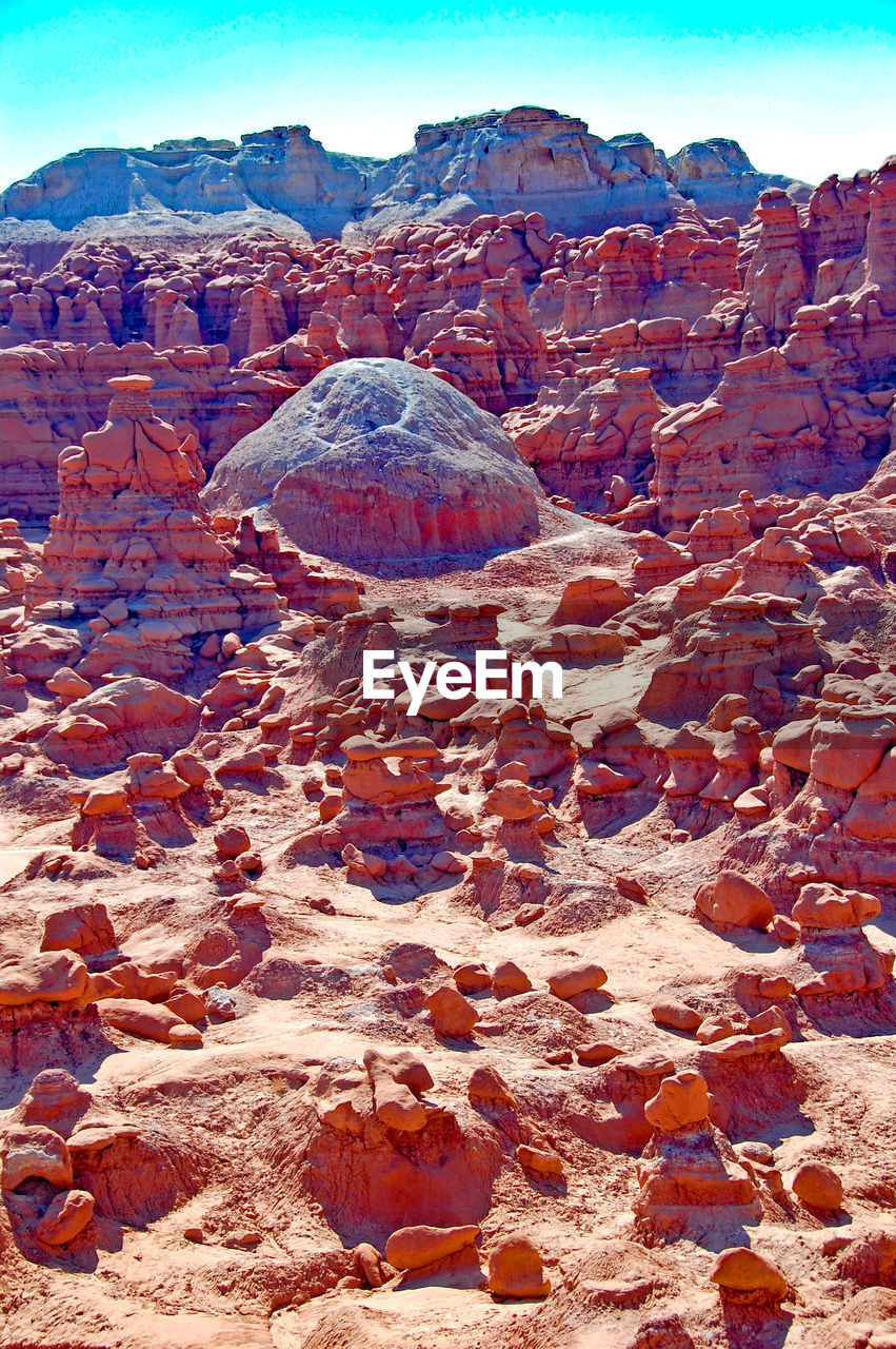 Scenic view of rocky mountains against sky