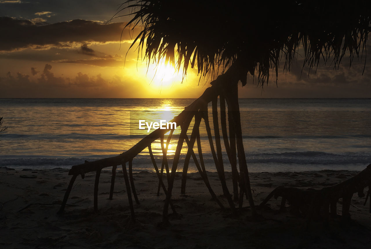 SCENIC VIEW OF SUNSET OVER SEA