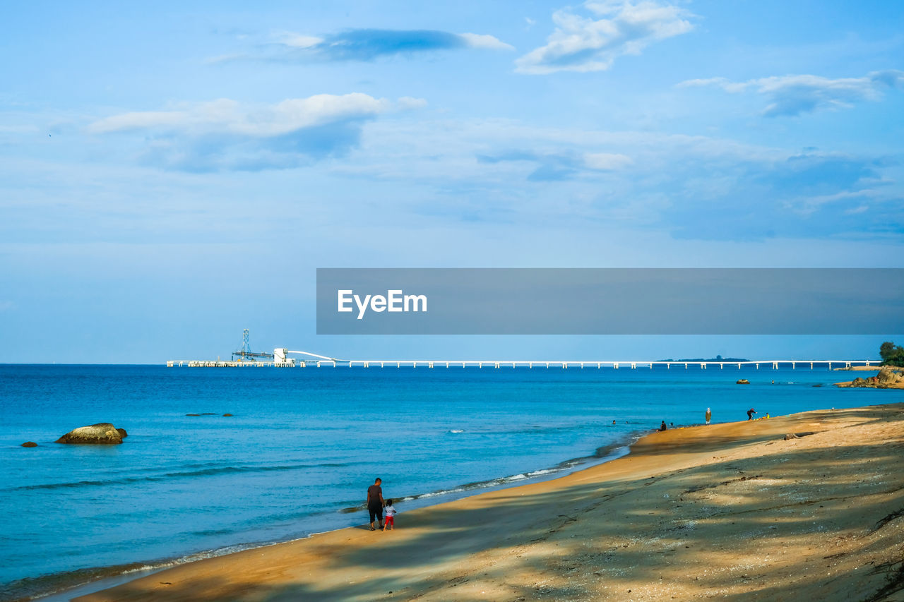 SCENIC VIEW OF BEACH AGAINST BLUE SKY