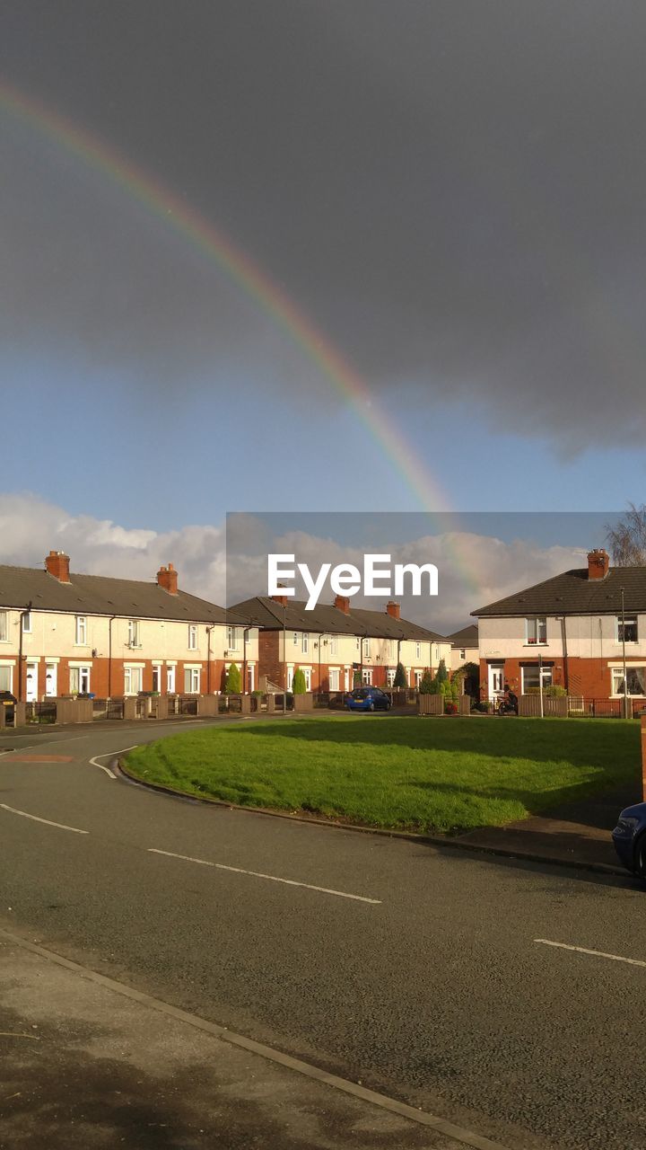 RAINBOW OVER RESIDENTIAL BUILDINGS