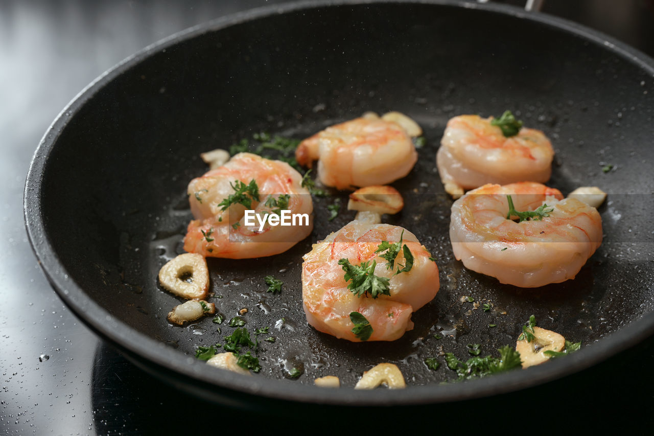 high angle view of food in bowl