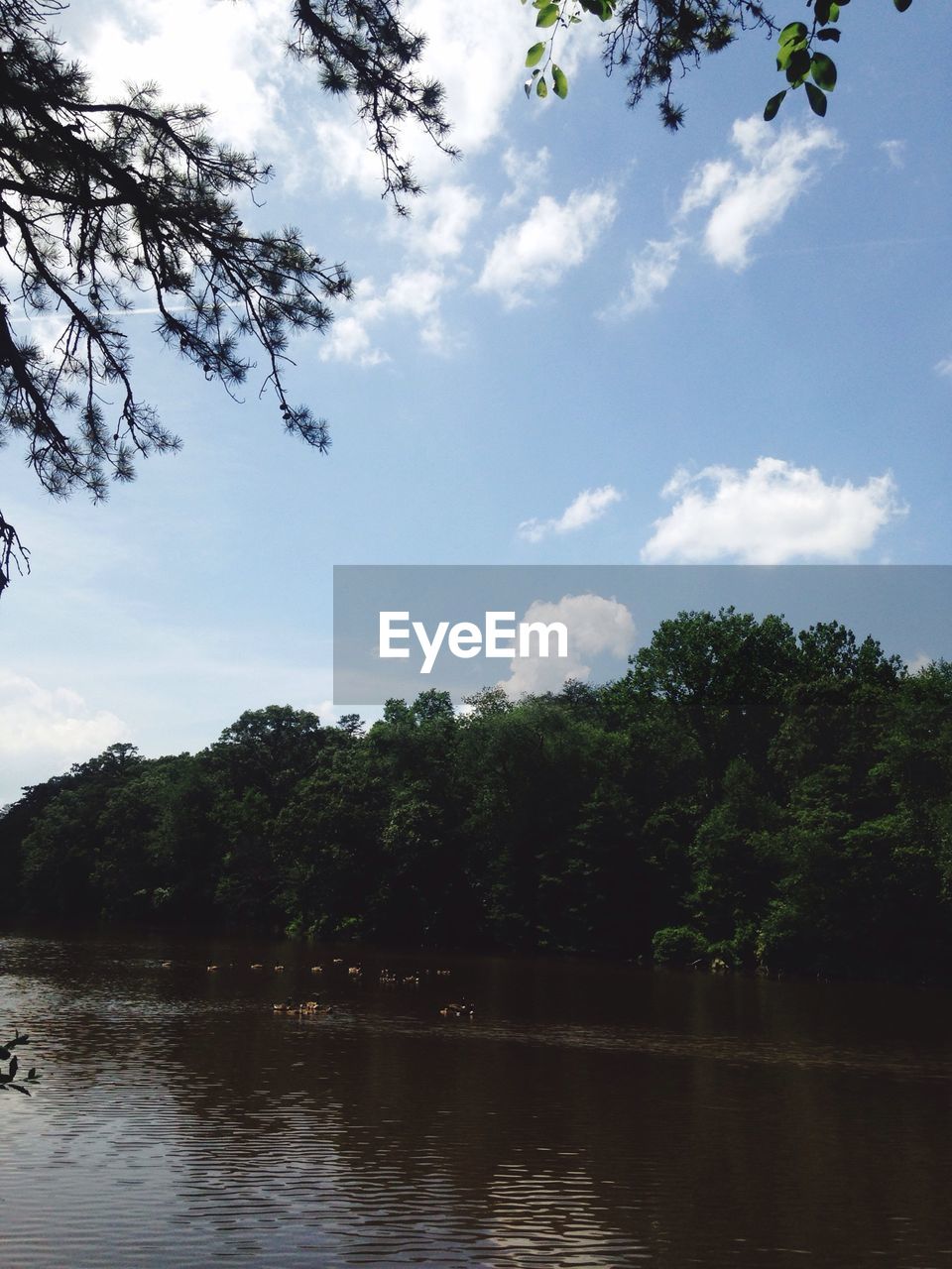 SCENIC VIEW OF LAKE AGAINST CLOUDY SKY