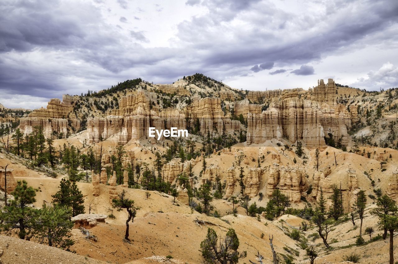 Panoramic view of landscape against cloudy sky