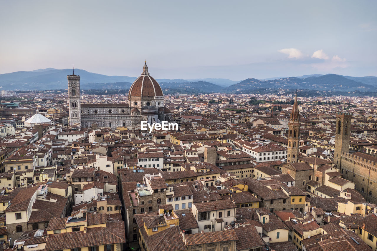 Beautiful cityscape of florence at the sunset