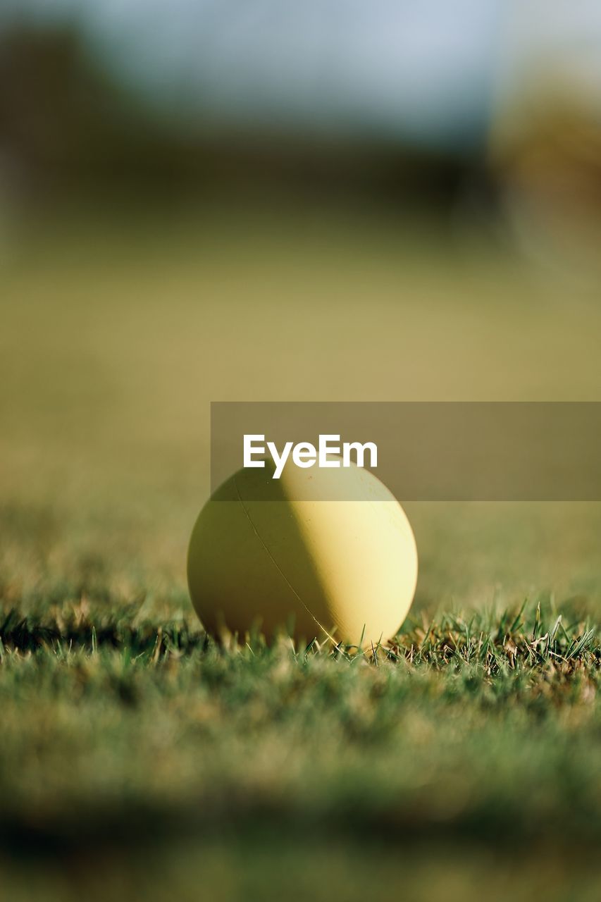 Close-up of ball on field