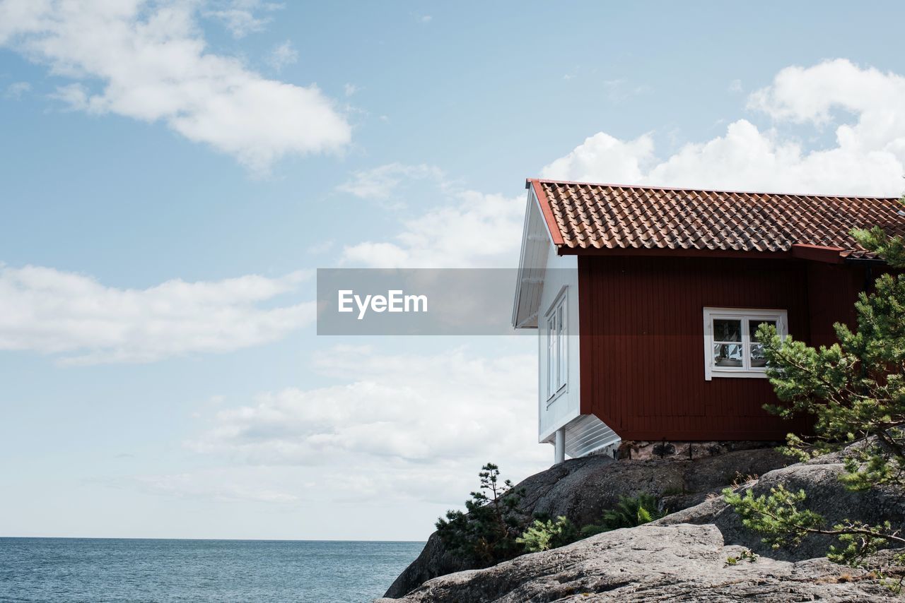 Traditional swedish summer house in grisslehamn, sweden