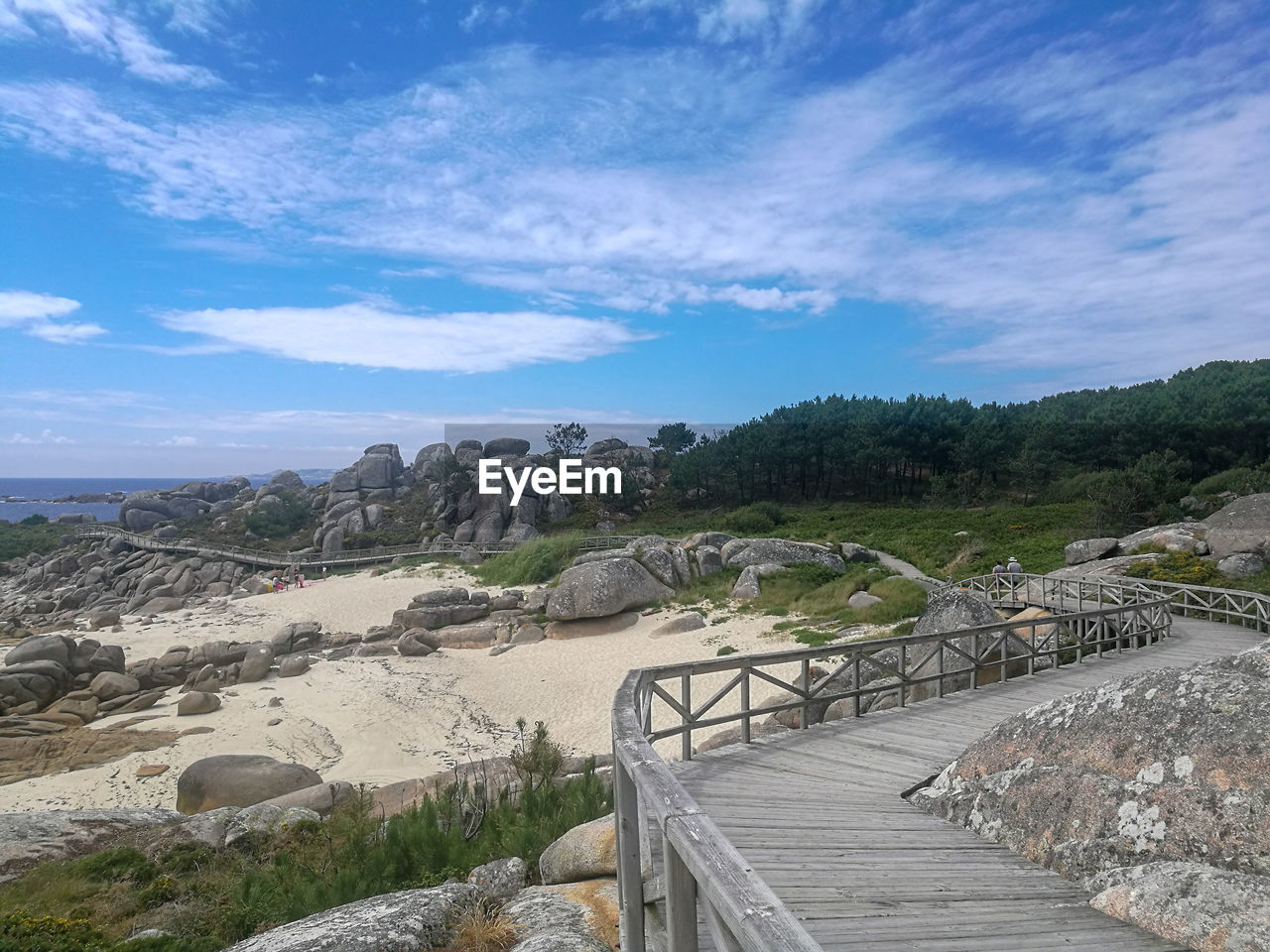 PANORAMIC SHOT OF ROCKS AGAINST SKY