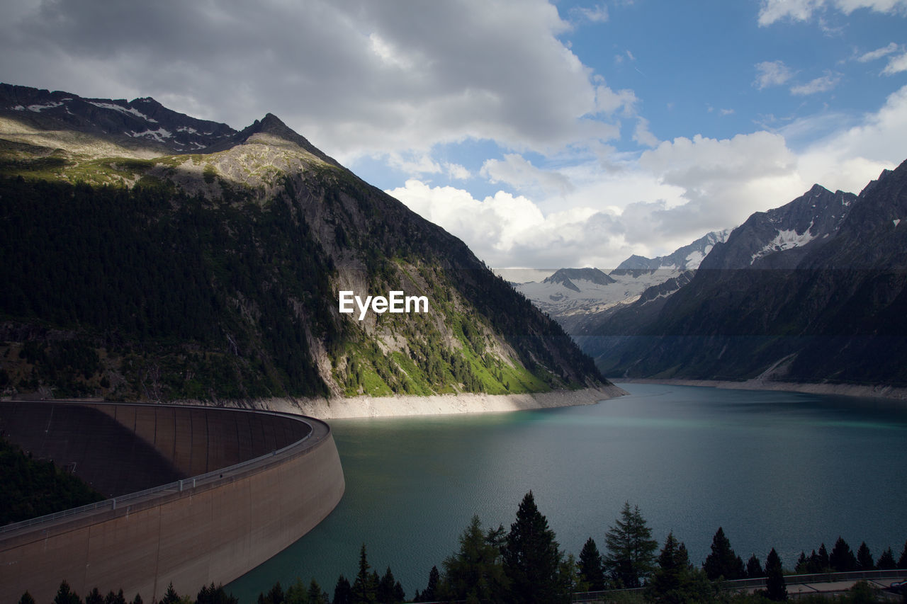 SCENIC VIEW OF LAKE AGAINST MOUNTAINS