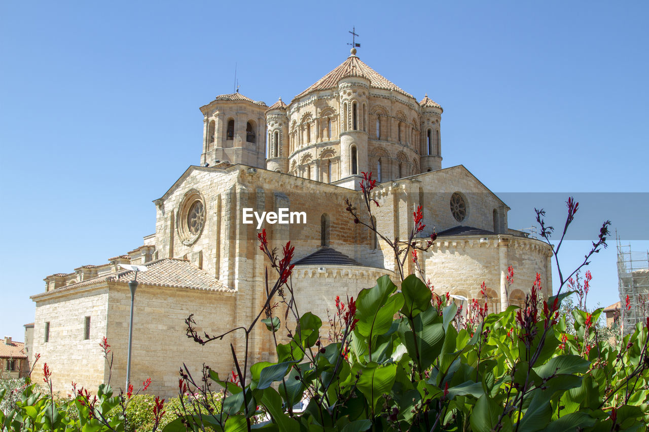 Low angle view of traditional building against clear sky