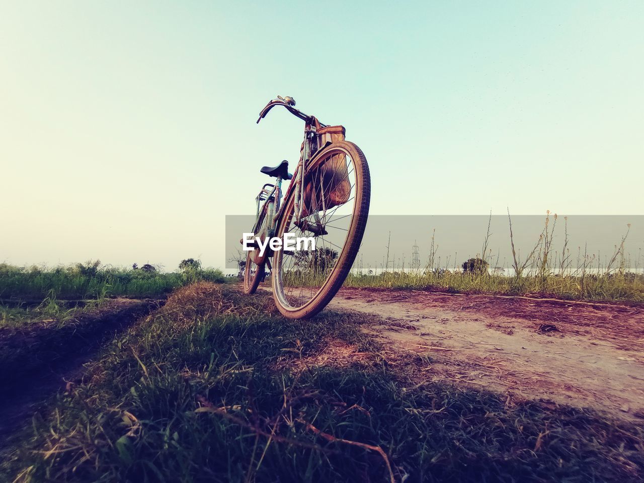 Bicycle on field