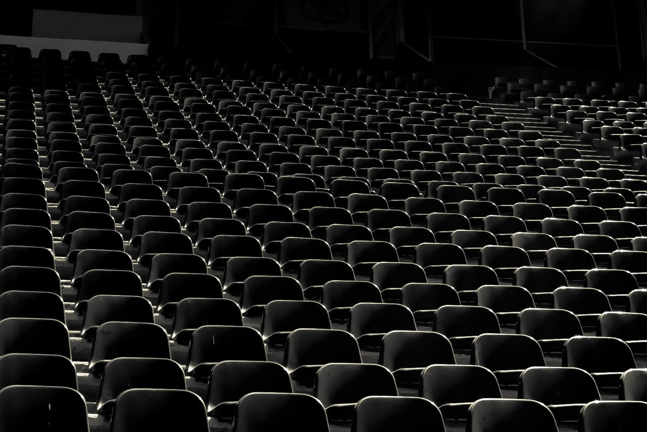 Empty chairs at movie theater