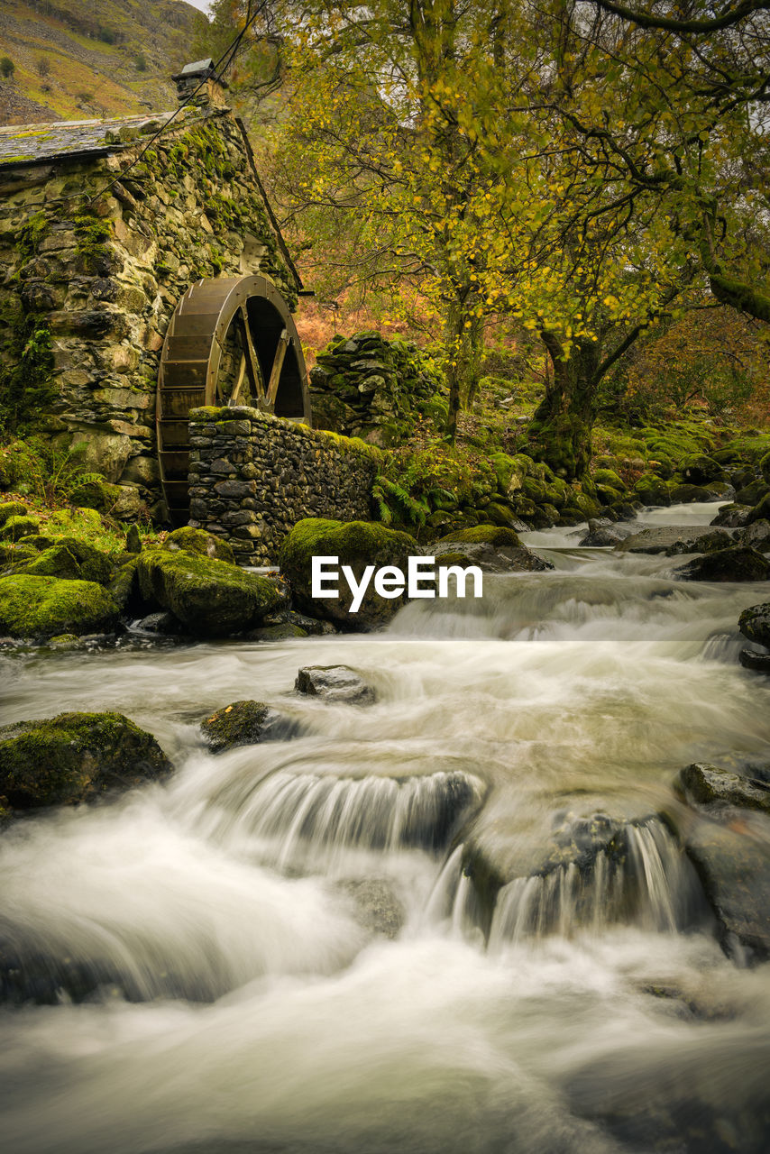 The old mill at borrowdale near keswick at the end of autumn