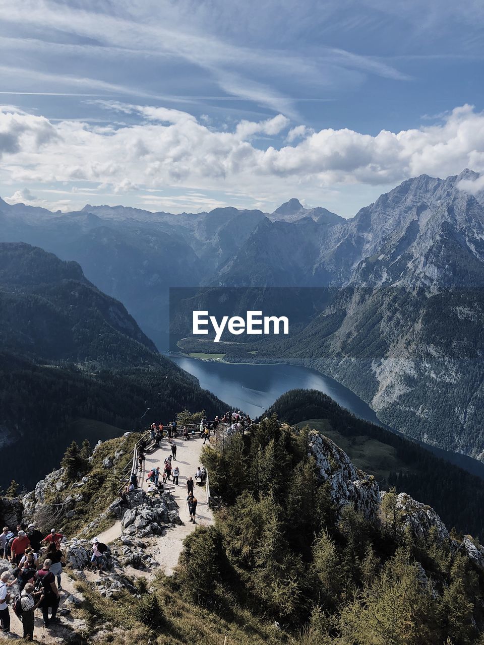 High angle view of mountain range against sky