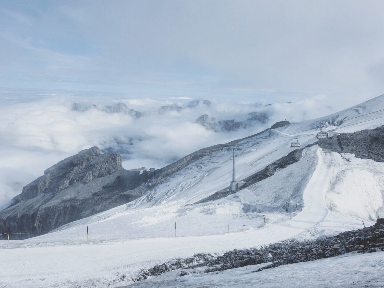 SNOW COVERED MOUNTAIN RANGE