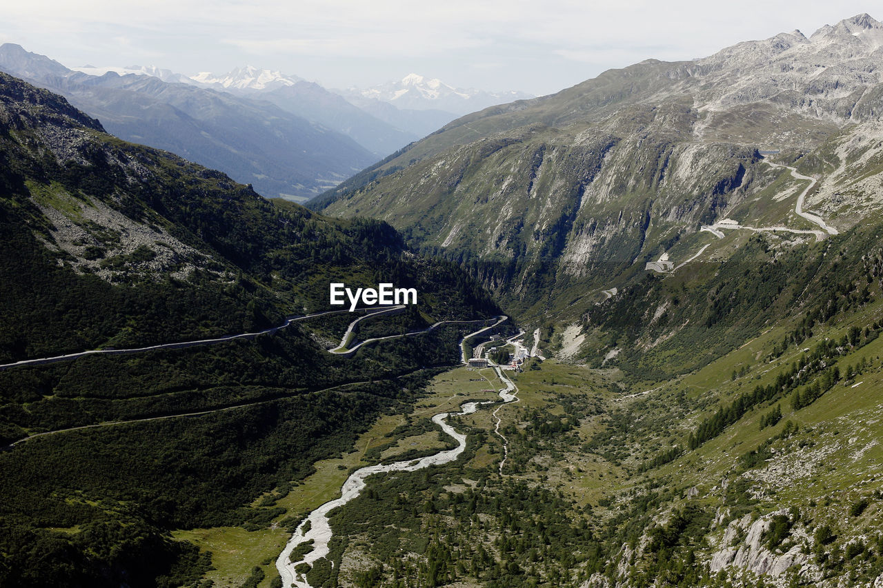 Aerial view of mountain road