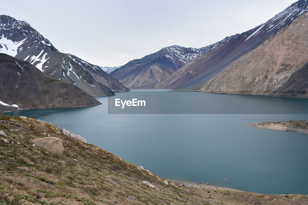 Mountain snow and lagoon