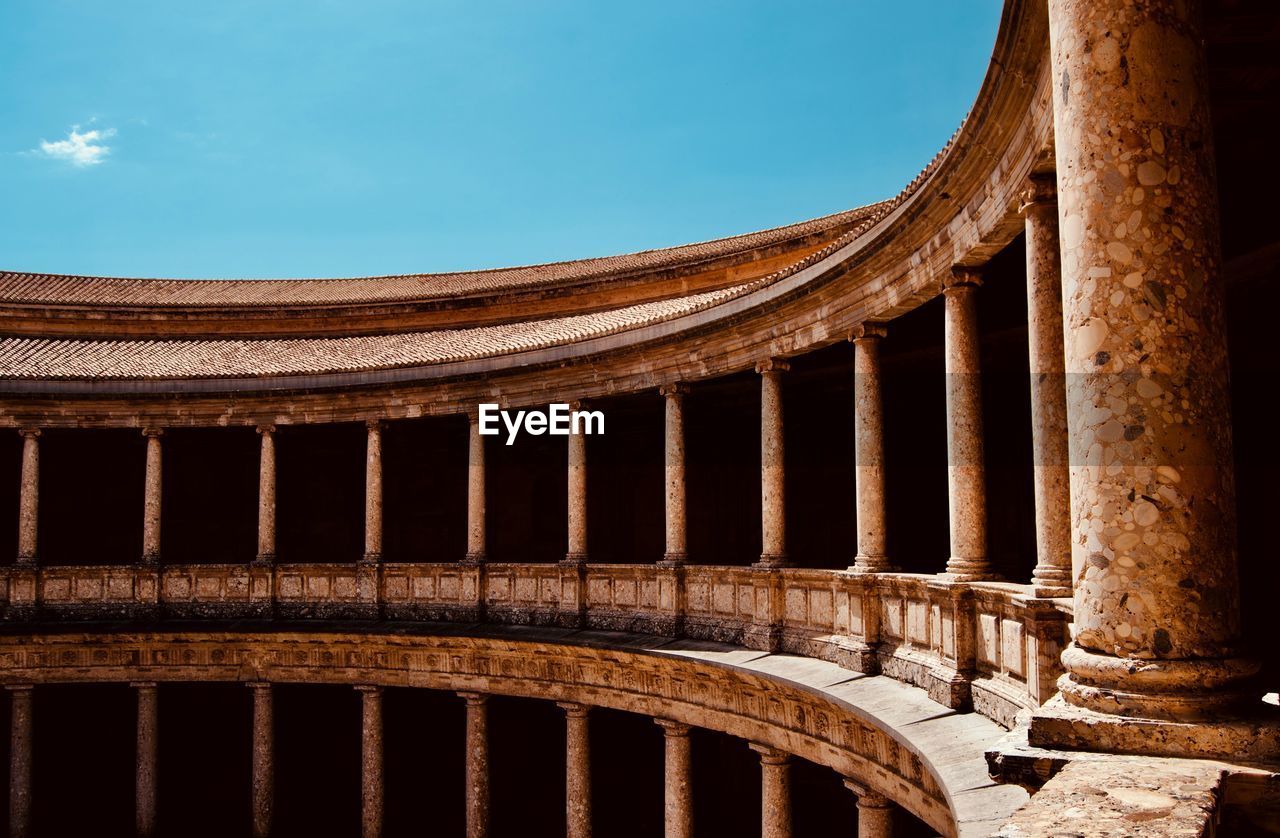 Low angle view of old building against sky