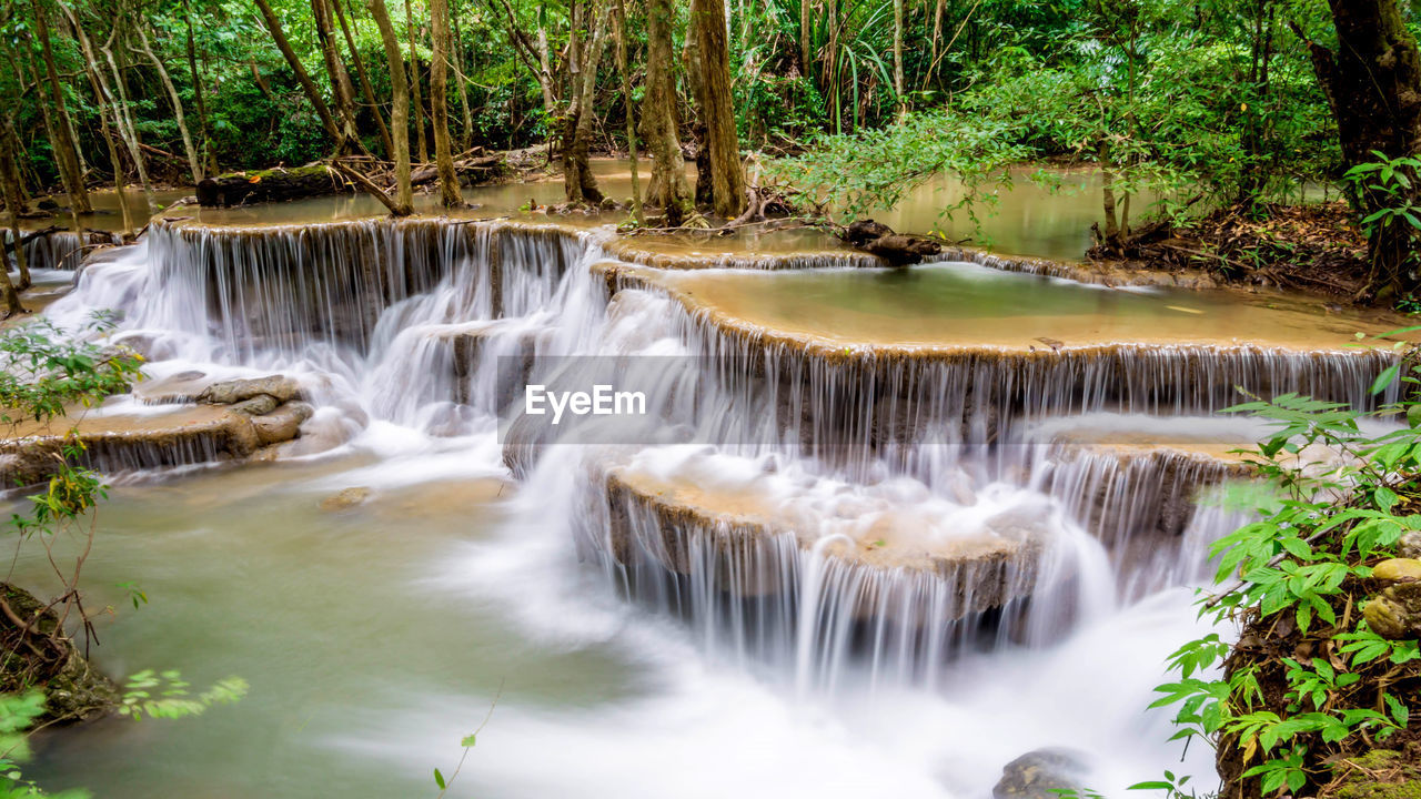 Huay mae kamin waterfall  at khuean srinagarindra national park kanchanaburi povince  thailand