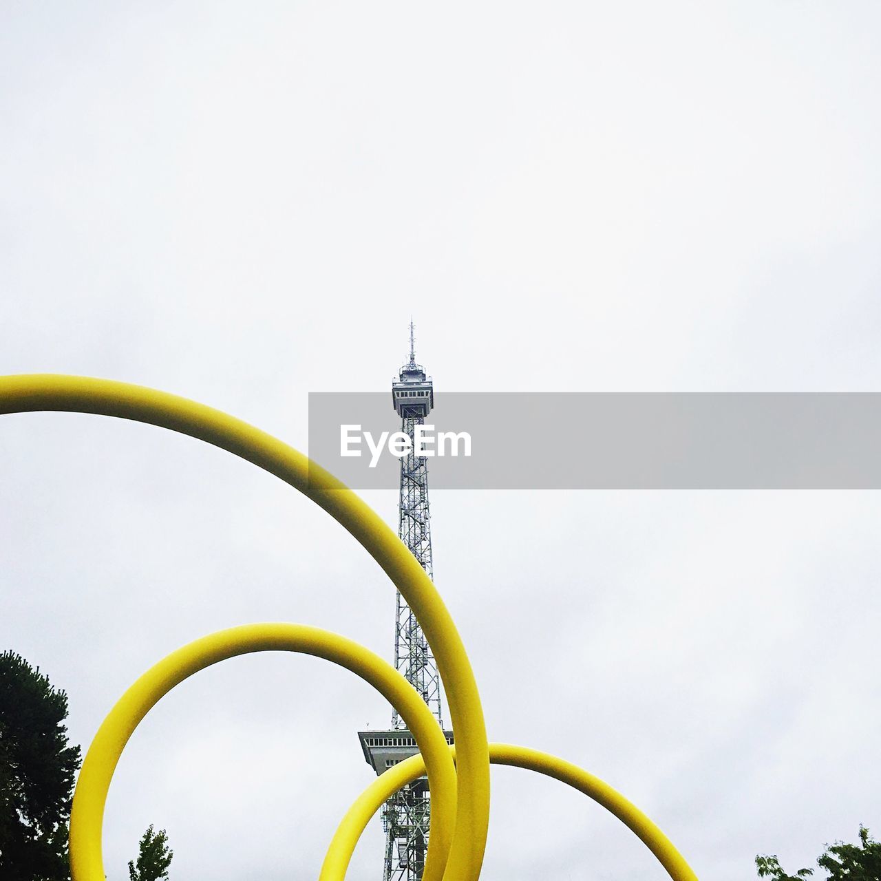 Low angle view of funkturm berlin against sky